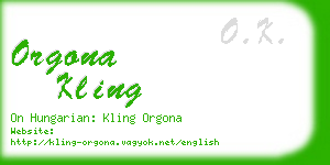 orgona kling business card